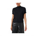 Mock Neck Short Sleeve Top In Black