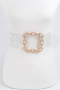 Clear Waist Belt with Metal Hardware Modern Style