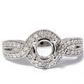 1/3ct Vintage Diamond Semi Mount Engagement Ring Setting Size Selectable