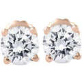 1 1/2CT Diamond Screw Back Studs Enhanced 14k Rose Gold