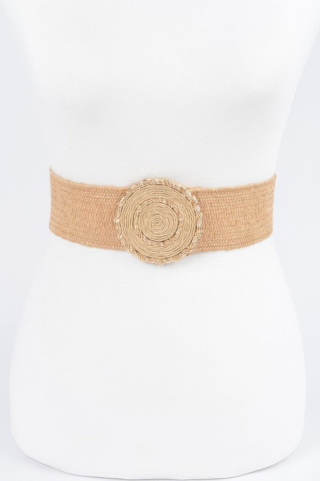 Faux Straw Elastic Belt