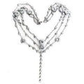 Rhodium 925 Sterling Silver Necklace with AAA Grade CZ in Clear