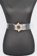 Modern Clear Belt with Crystal Stone Buckle Design