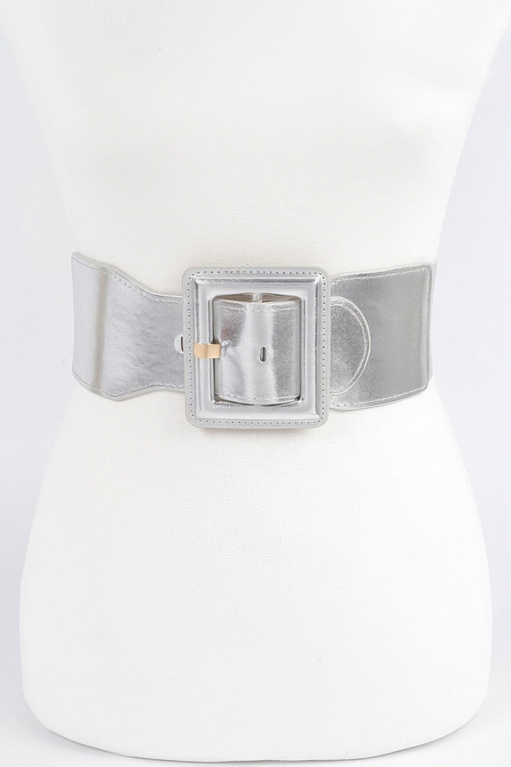Sleek Metallic Elastic Fashion Belt
