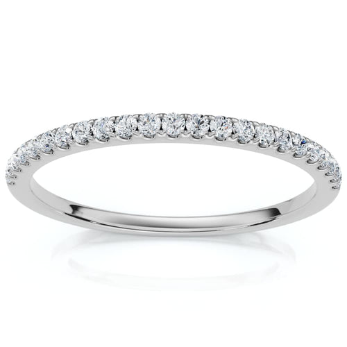 1/4Ct Diamond Wedding Ring Prong Set Stackable Anniversary Band Gold Lab Grown