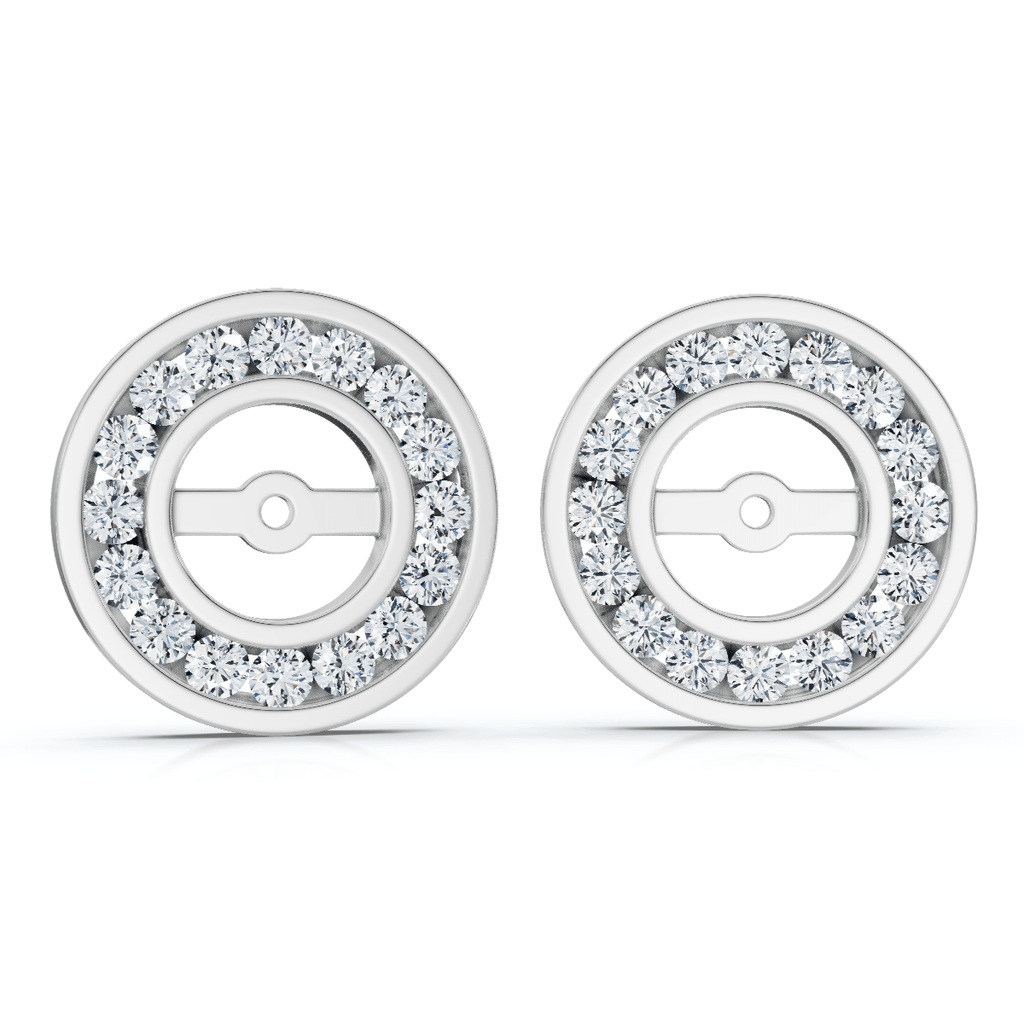 1/2Ct TW Round Diamond Stud Jackets 14k Gold Lab Grown (5.5mm)