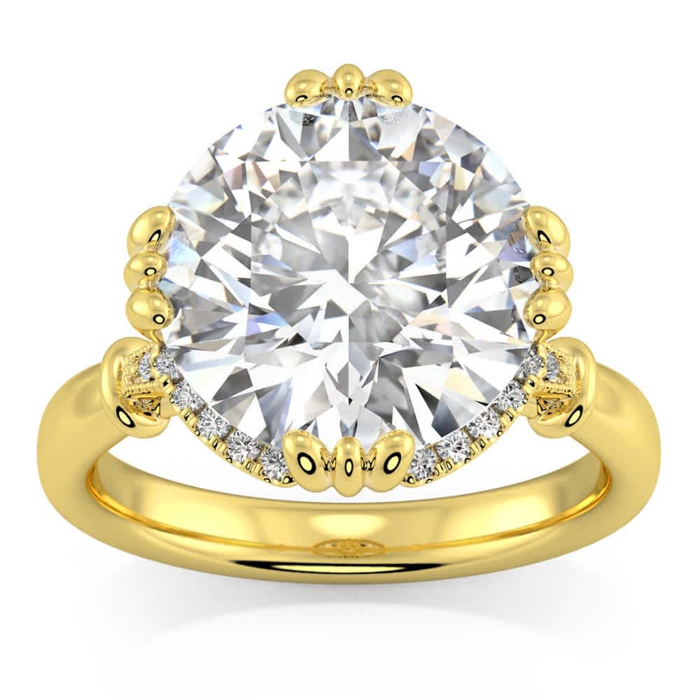 Certifed 5 1/2Ct Round Diamond Engagement Ring 14k Gold Lab Grown
