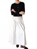 A-Line Maxi Skirt In White Swan