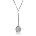 Rhodium Brass Necklace with AAA Grade CZ in Clear