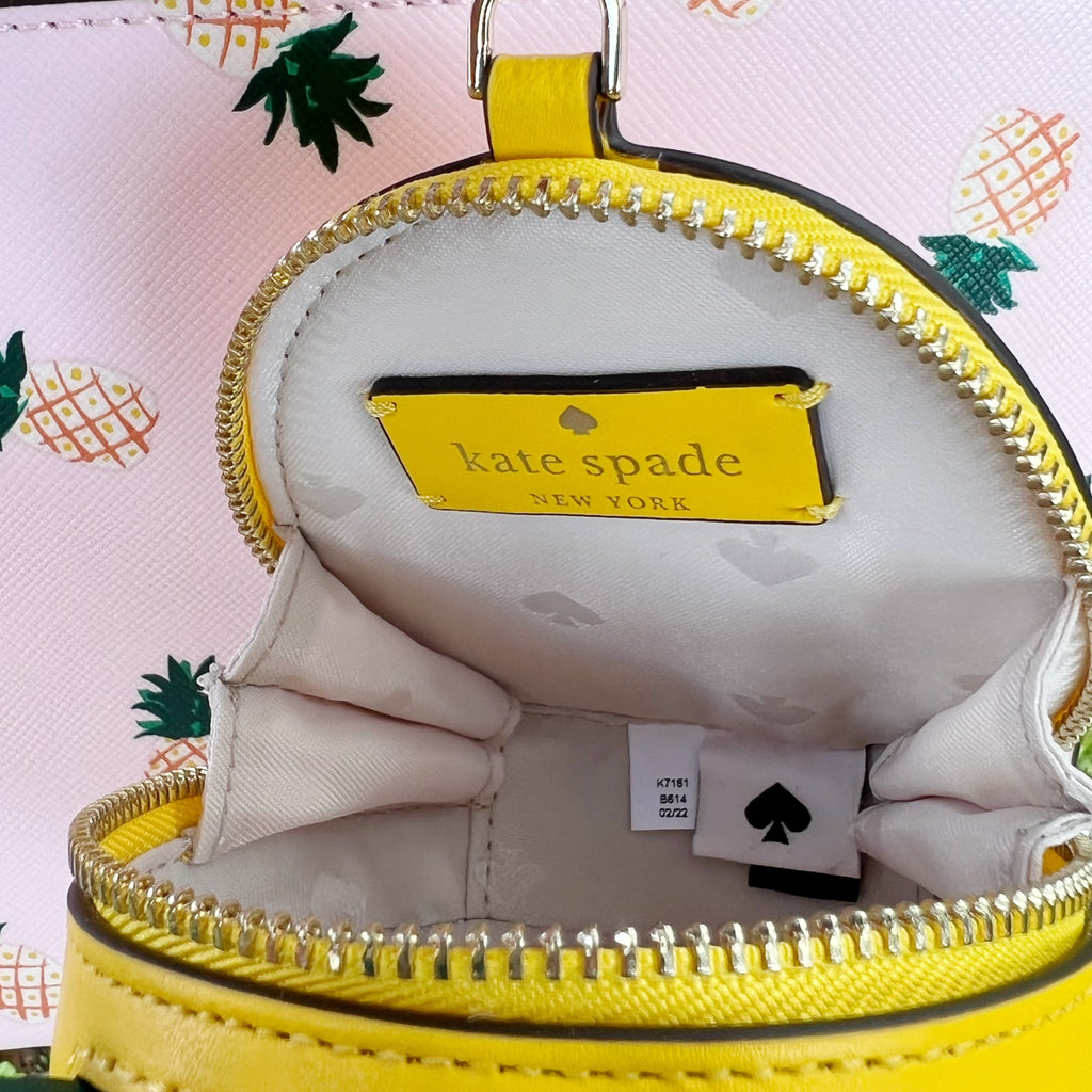 Kate Spade Colada Pineapple Novelty Coin Purse Wallet Keychain Limited Edition