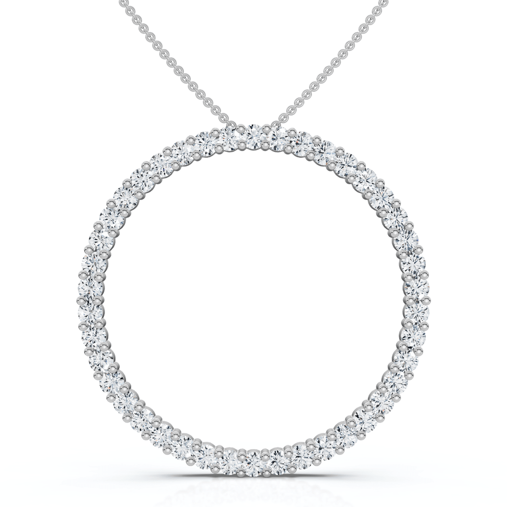 1 Ct Real Diamond Circle Of Life Eternity Round Pendant 14K White or Yellow Gold