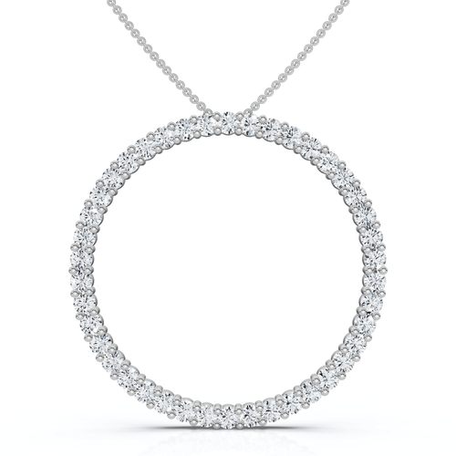 1 Ct Real Diamond Circle Of Life Eternity Round Pendant 14K White or Yellow Gold