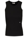 Celine Women Ribbed Silk And Cotton Tank Top