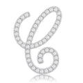 Rhodium Brass Brooches with Top Grade Crystal in Clear