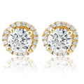 1 Ct Halo Diamond Studs 10K yellow Gold