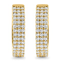 1 Ct Diamond Lab Grown Hoops Women's Earrings 10k Yellow Gold