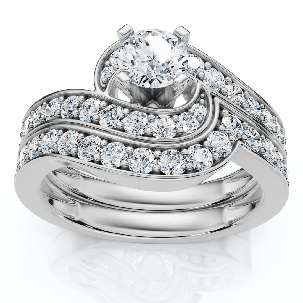 1Ct TW Diamond Engagement Wedding Ring Set 14k or Platinum Gold Lab Grown