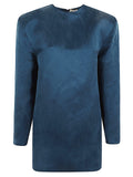 Saint Laurent Women Satin Silk Dress