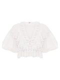 Chloé Women Crop Ruffle Top