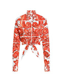 Dolce & Gabbana Women Maiolica Print Cotton Shirt