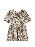 Ganni Women Zebra Print Cotton Mini Dress