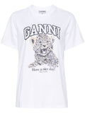 Ganni Women Printed Cotton T-Shirt