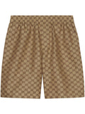 Gucci Men Gg Supreme Linen Shorts