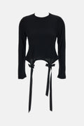Simone Rocha Women Bow Tail Easy Long Sleeve T-Shirt