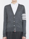 Thom Browne Women V-Neck Cardigan W/ 4 Bar