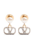 Valentino Garavani Women Vlogo Signature Strass Pearl Earrings