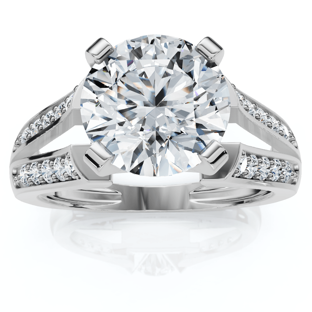Certified 2 1/5Ct Alexa Diamond Engagement Ring 14k Gold Lab Grown (2ct center)