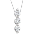 1Ct Diamond Necklace Three Stone Pendant in 10k White or Yellow Gold