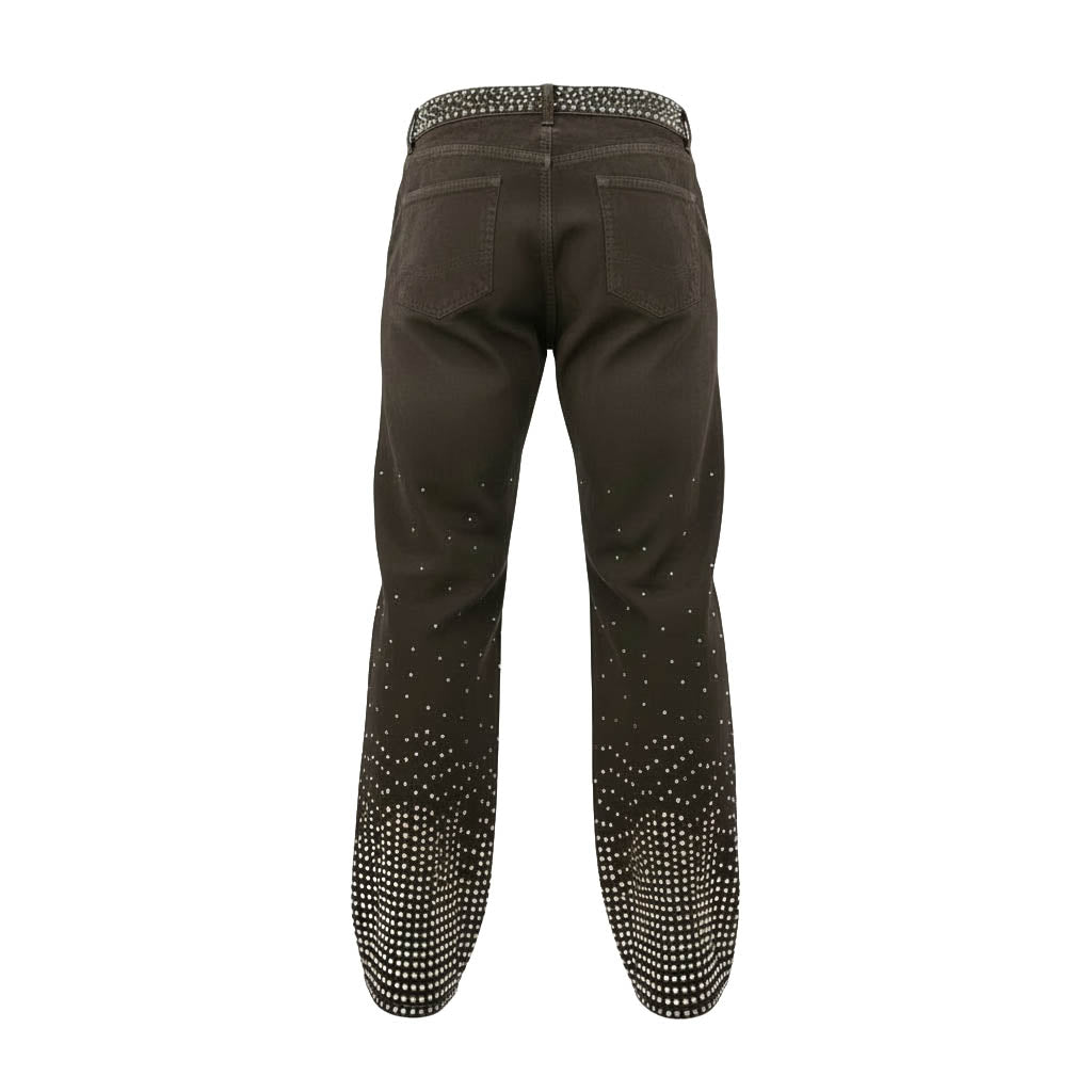 THE ATTICO RHINESTONE-EMBELLISHED JEANS - SIZE 28