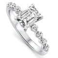Certified 2 1/3Ct Emerald Cut Diamond Engagement Ring 14k Gold Lab Grown