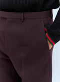Gucci Men Logo Embroidery Wool Pants