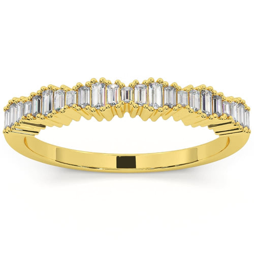 1/3Ct Baguette Cut Designed Anniversary Band 14k Gold Lab Grown