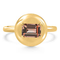 Candy Button 14k Yellow Gold Emerald Cut Garnet Ring