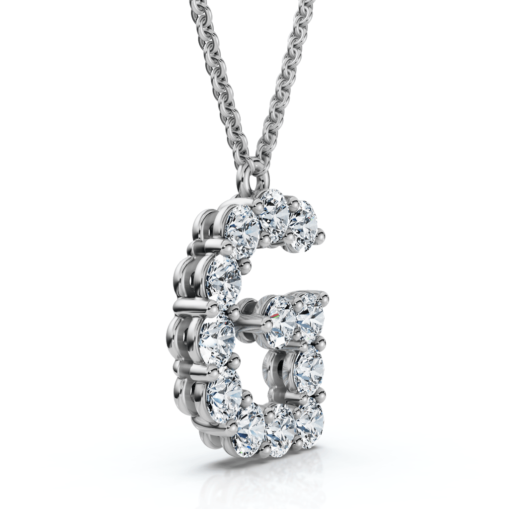 1Ct Diamond Initial "G" Pendant 14k Gold 18" Necklace Lab Grown 5/8" Tall