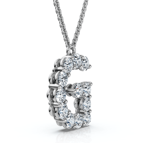 1Ct Diamond Initial "G" Pendant 14k Gold 18" Necklace Lab Grown 5/8" Tall