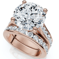 Certified 6Ct Sharon Diamond Engagement Wedding Ring Set Gold Lab Grown