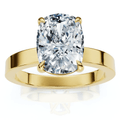 Certified 2Ct Cushion Diamond Cigar Band Engagement Ring 14k Gold Lab Grown