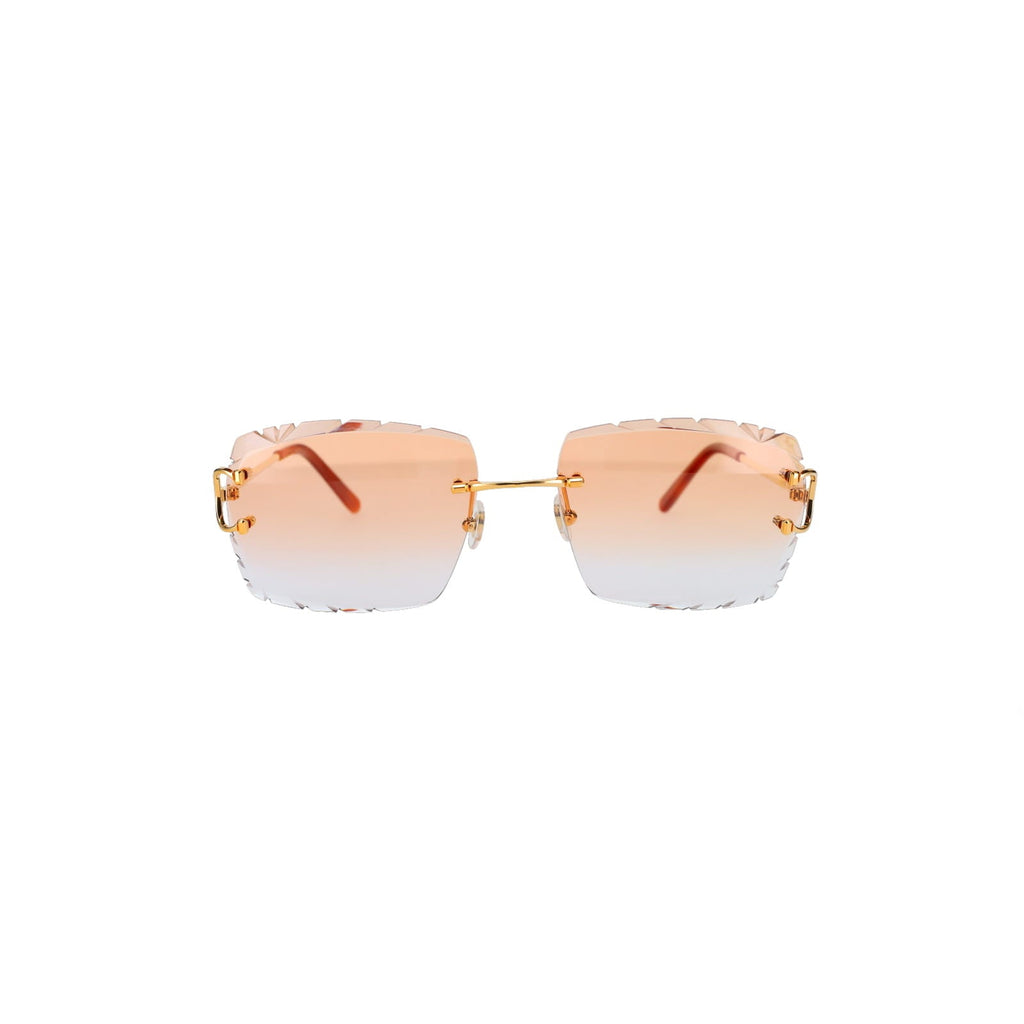 Cartier Custom Double C Diamond Cut Mykonos Gold Sunglasses by MEG