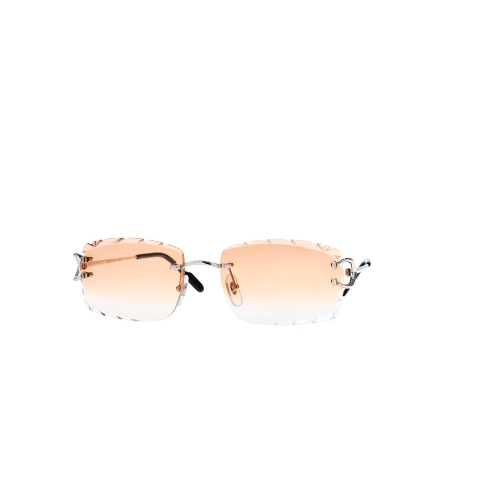 Cartier Custom Vintage Double C Diamond Cut Brooklyn Platinum Sunglasses by MEG