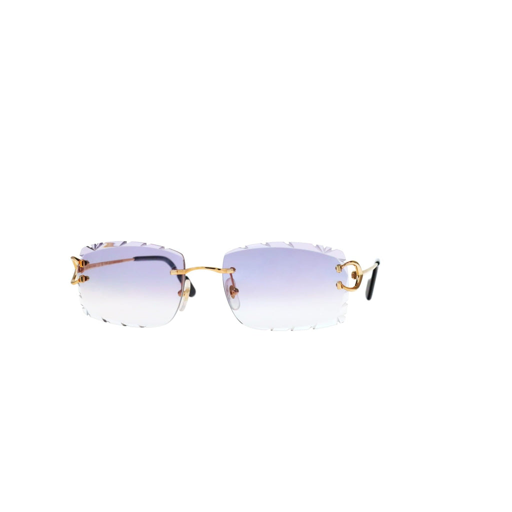 Cartier Custom Vintage Double C Diamond Cut Brooklyn Platinum Sunglasses by MEG