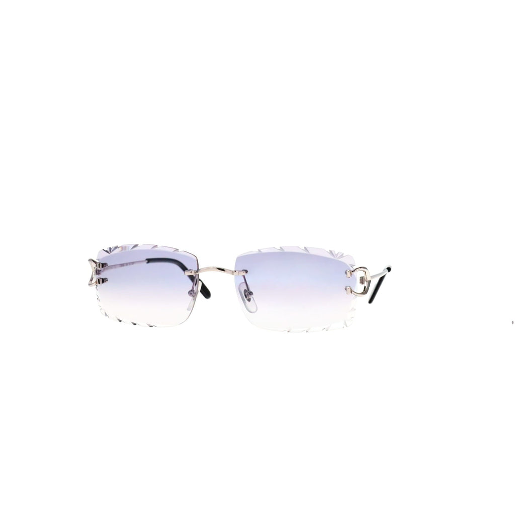 Cartier Custom Vintage Double C Diamond Cut Brooklyn Platinum Sunglasses by MEG