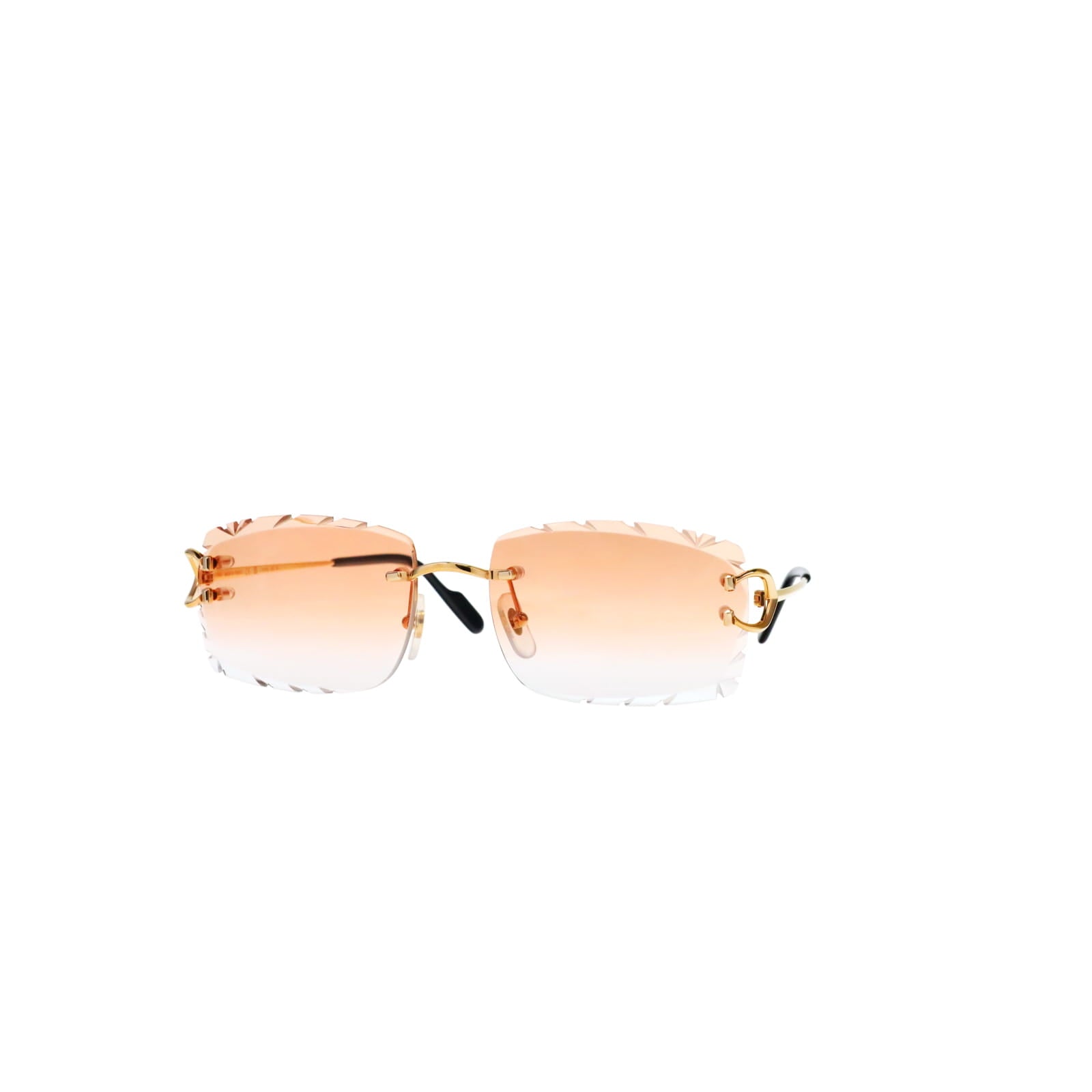 Cartier Custom Vintage Double C Diamond Cut Brooklyn Platinum Sunglasses by MEG