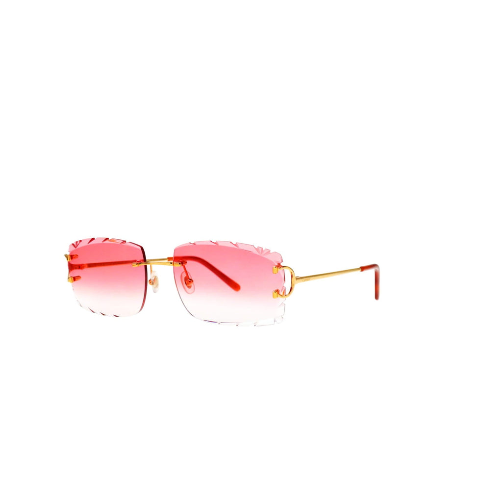 Cartier Custom Double C Diamond Cut Brooklyn Gold Sunglasses by MEG