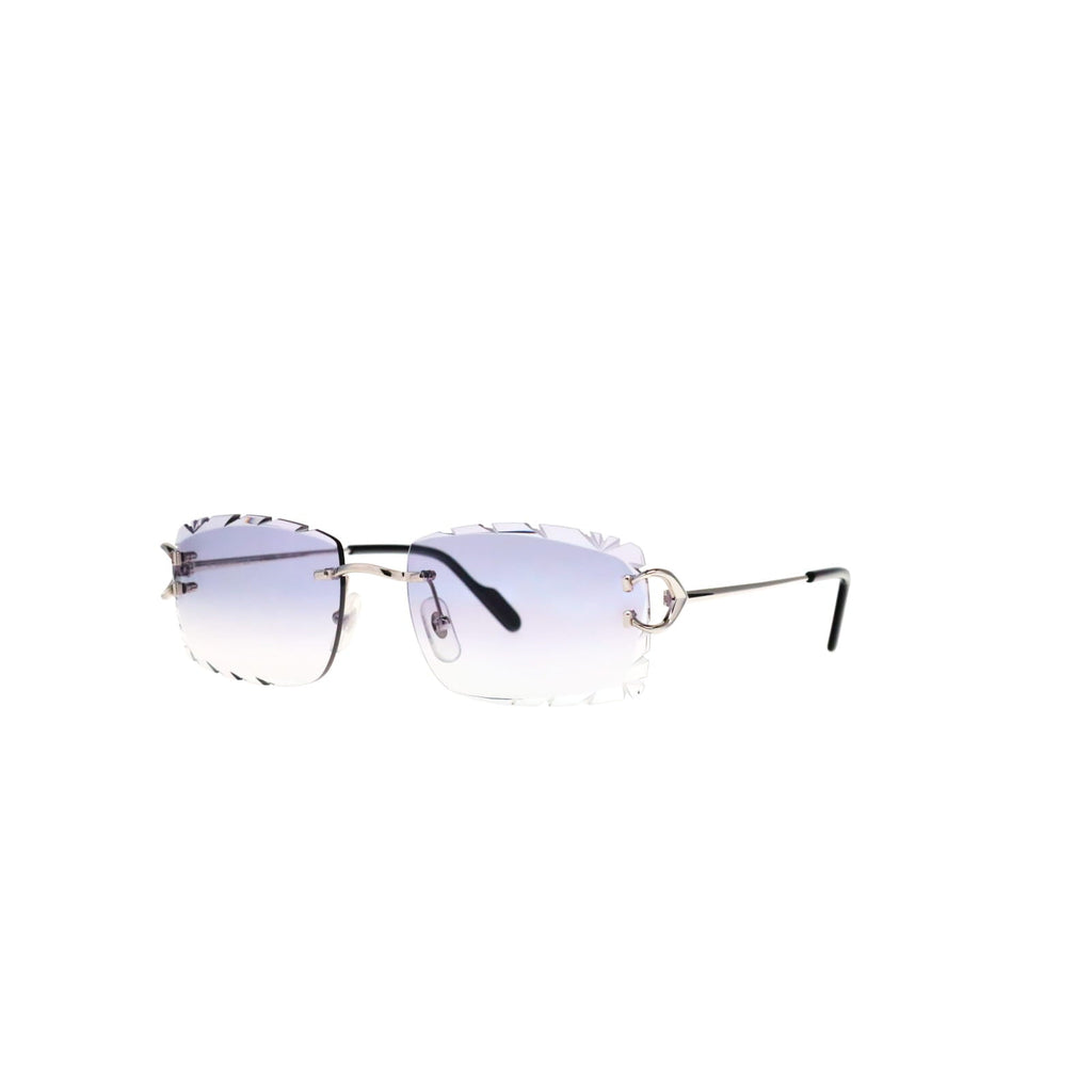 Cartier Custom Vintage Double C Diamond Cut Brooklyn Platinum Sunglasses by MEG