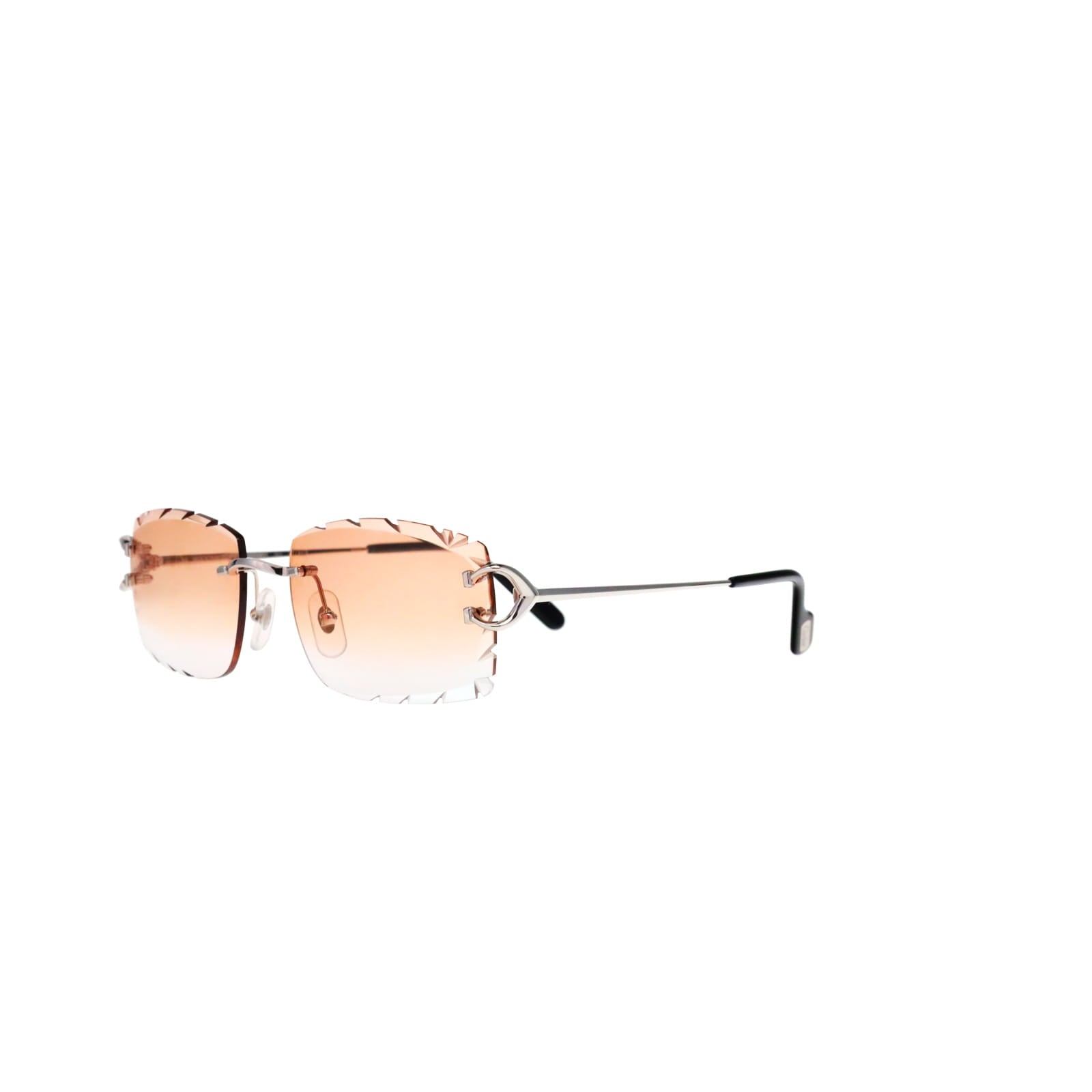 Cartier Custom Vintage Double C Diamond Cut Brooklyn Platinum Sunglasses by MEG