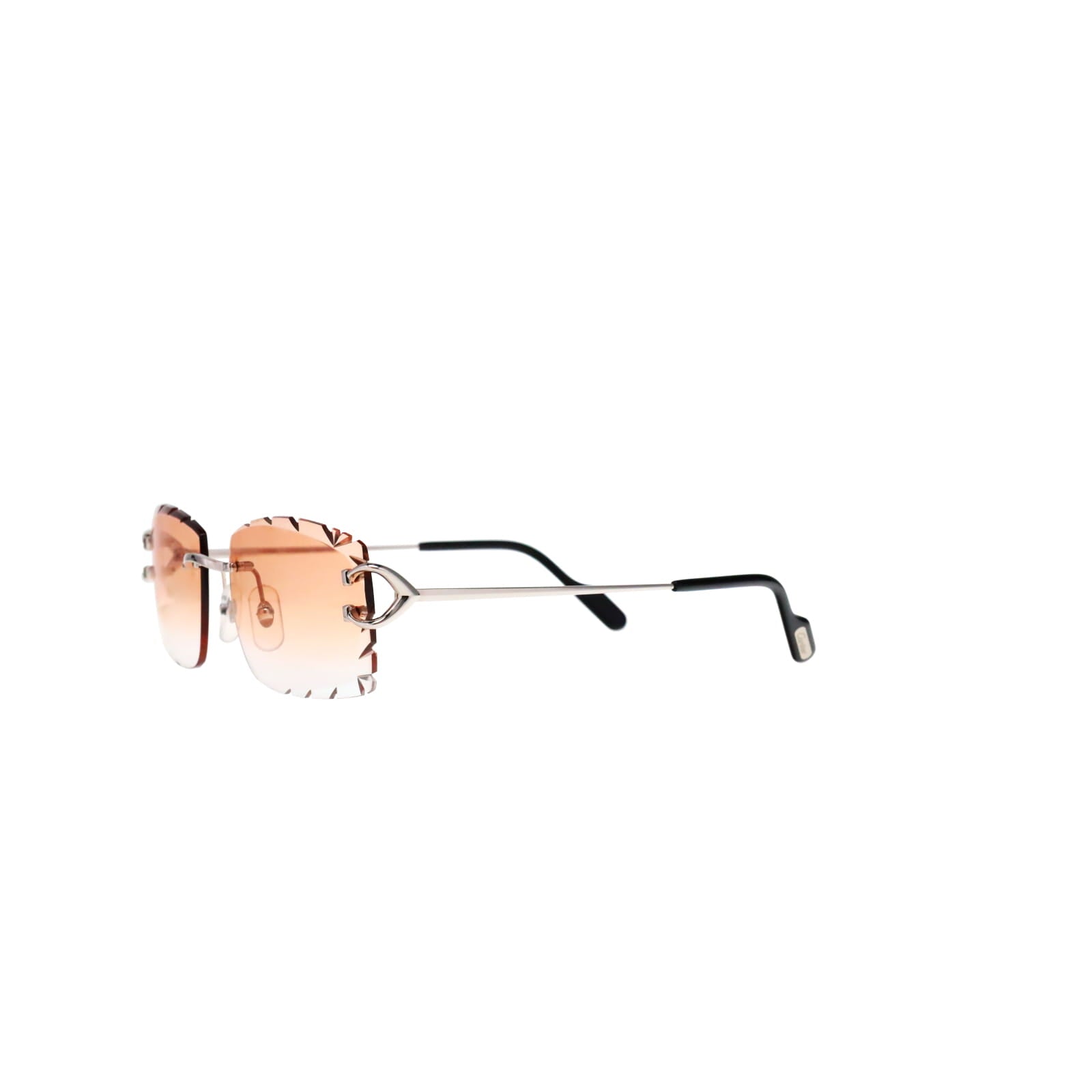 Cartier Custom Vintage Double C Diamond Cut Brooklyn Platinum Sunglasses by MEG